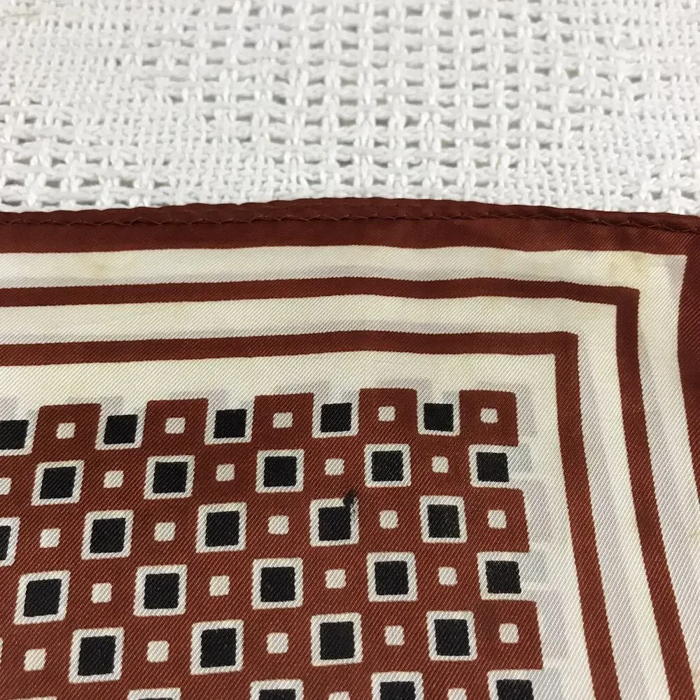 Vintage Retro Brown & White Striped & Checked 44